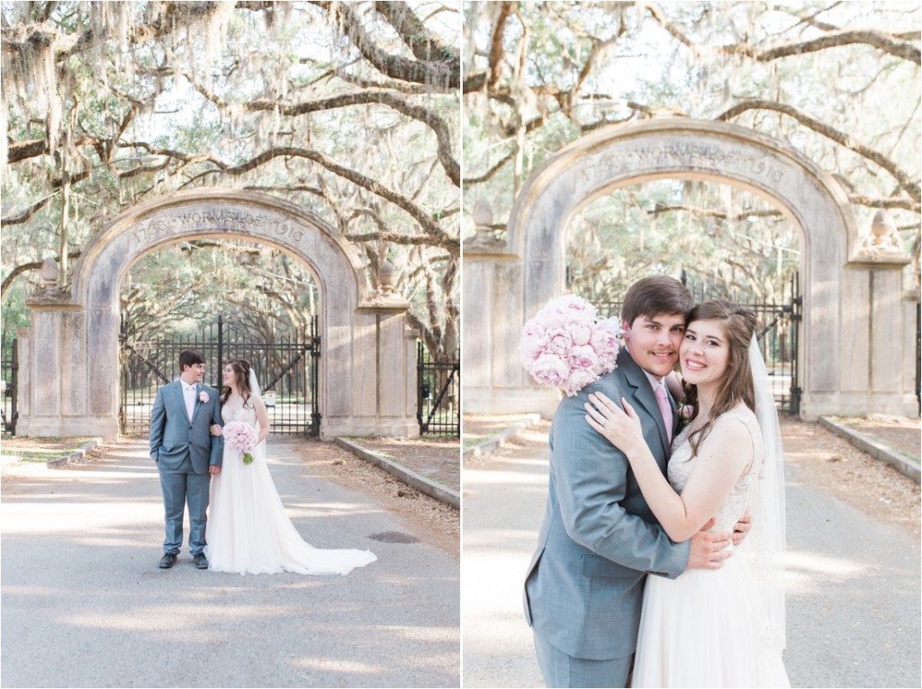 Classic Pink wedding at Wormsloe Plantation in Savannah, Georgia, Spanish Moss, Pink Peonies, Wormsloe Historic Site, Fine Art Wedding Photography, Atlanta Wedding Photography